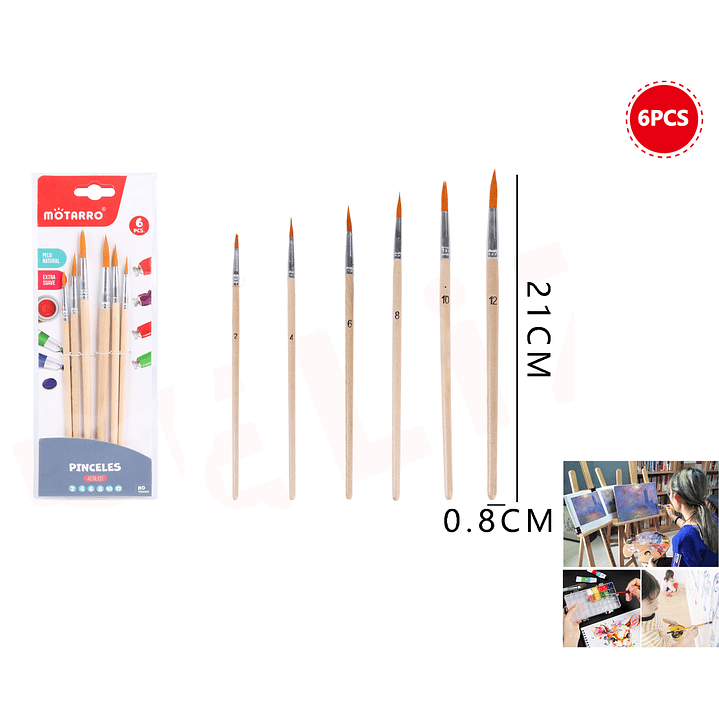 Set De Pinceles Fino 6Pcs 1