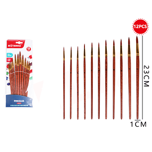 Set De Pinceles Fino 12Pcs
