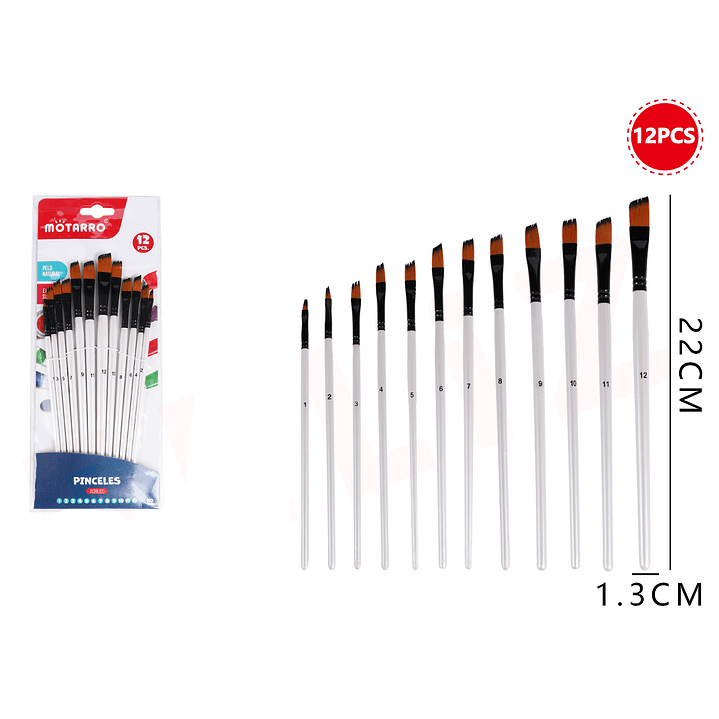 Set De Pinceles Biselado 12Pcs 1