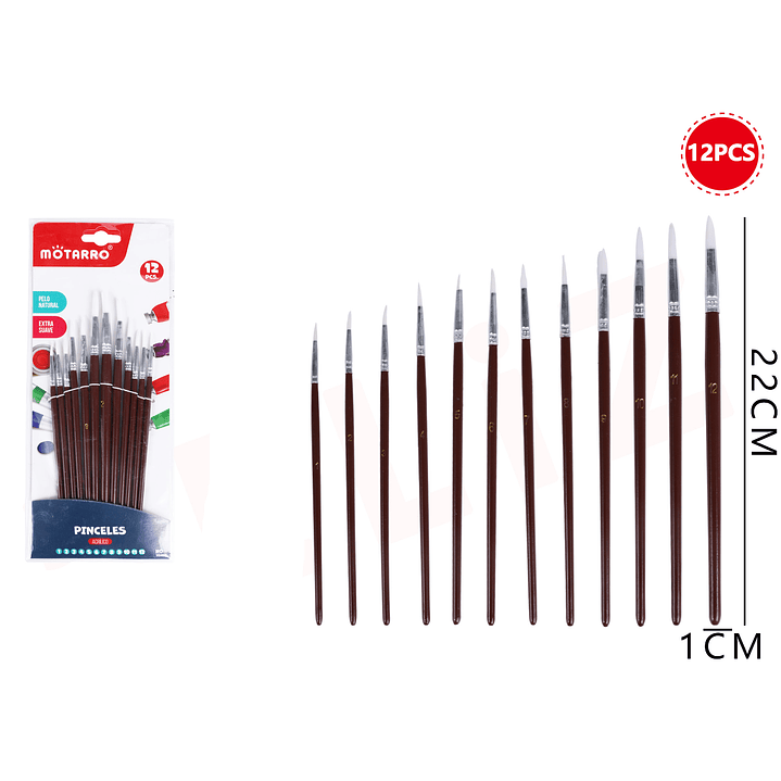 Set De Pinceles Blanco Redondo 12Pcs 1