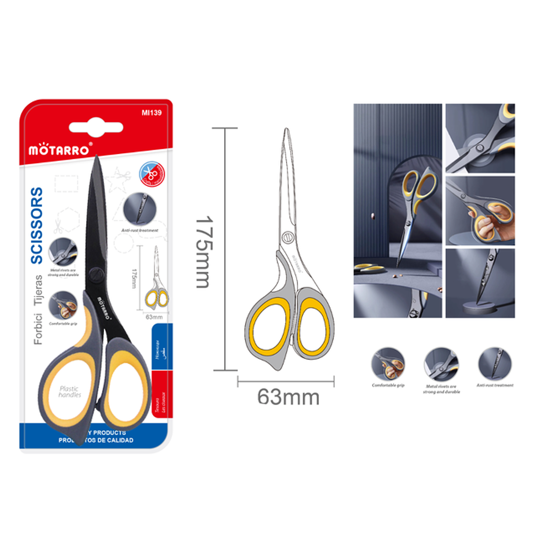 Tijera Oficina Gris 17.5cm 1