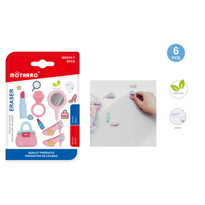 Goma De Borrar Forma Maquillaje 6Pcs 1