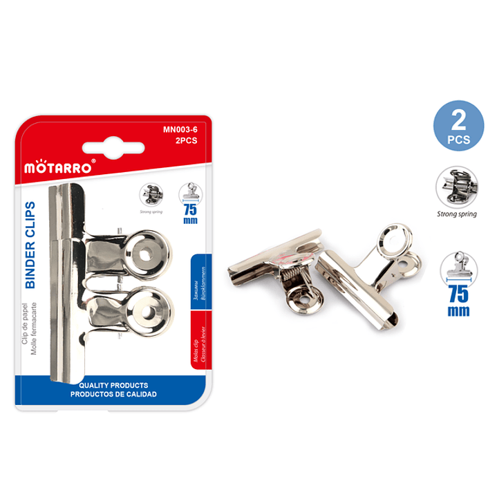 Clip De Papel 75Mm 2Pcs 1