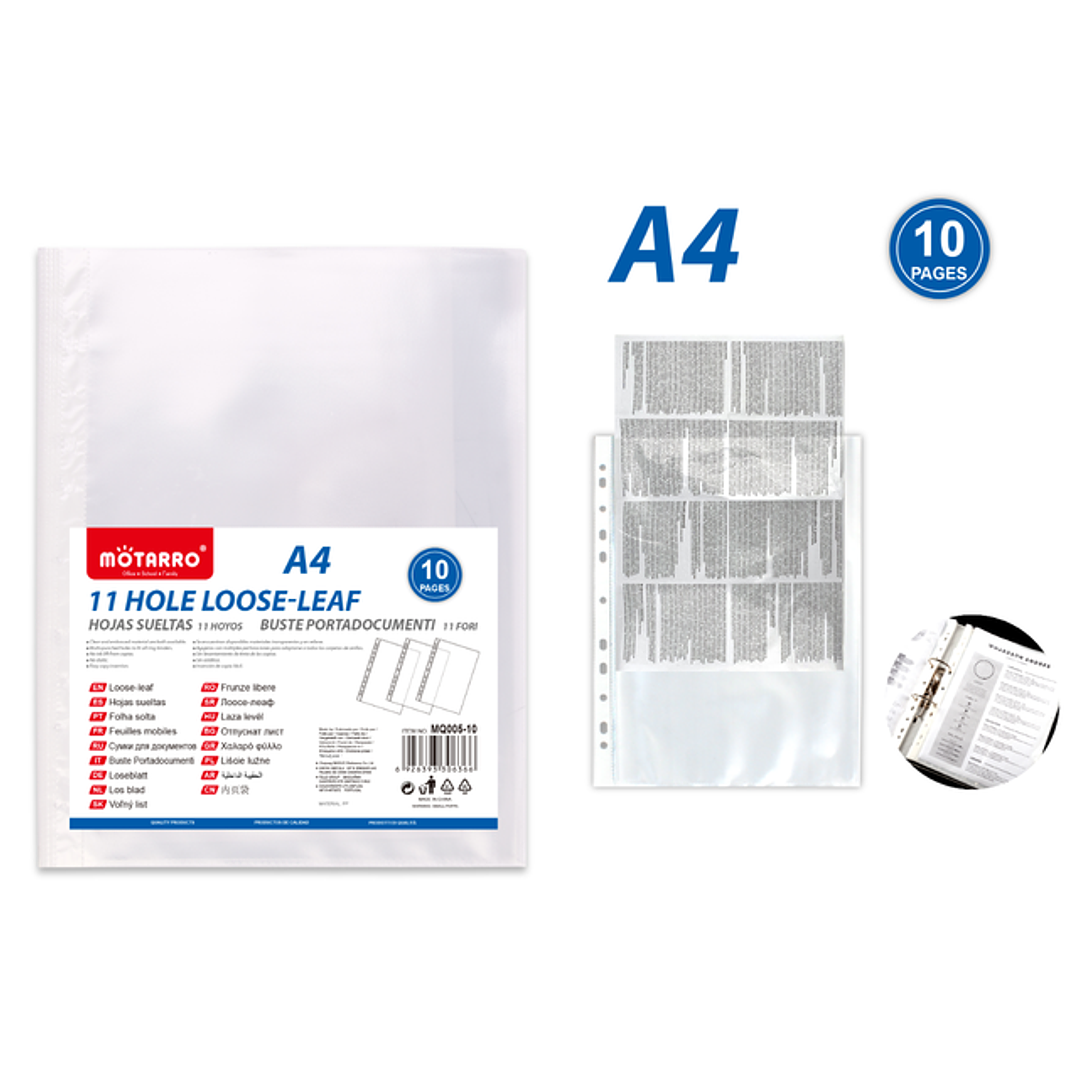 Fundas De Hojas A4 10Pcs 1
