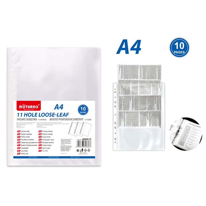Fundas De Hojas A4 10Pcs 1