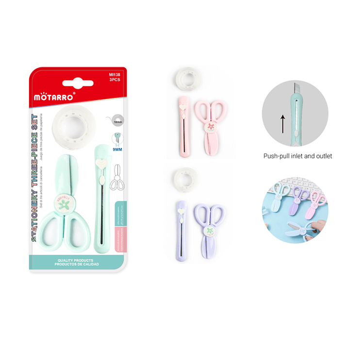 Set De Papeleria Pastel 3Pcs 1