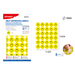 Etiquetas Autoadhesivas Amarillo 19Mm 5Pcs