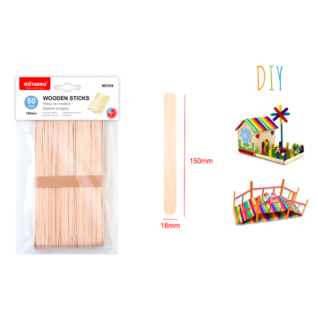 Palitos De Madera 150Mm 50Pcs 1