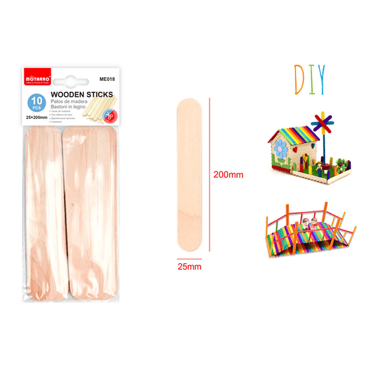 Palitos Manualidades 200Mm 10Pcs 1
