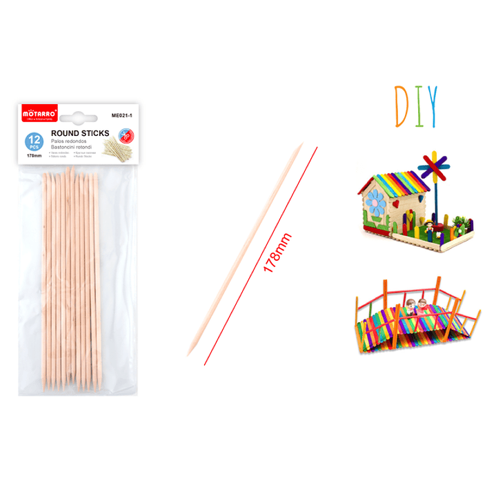 Palitos De Madera 178Mm 12Pcs 1