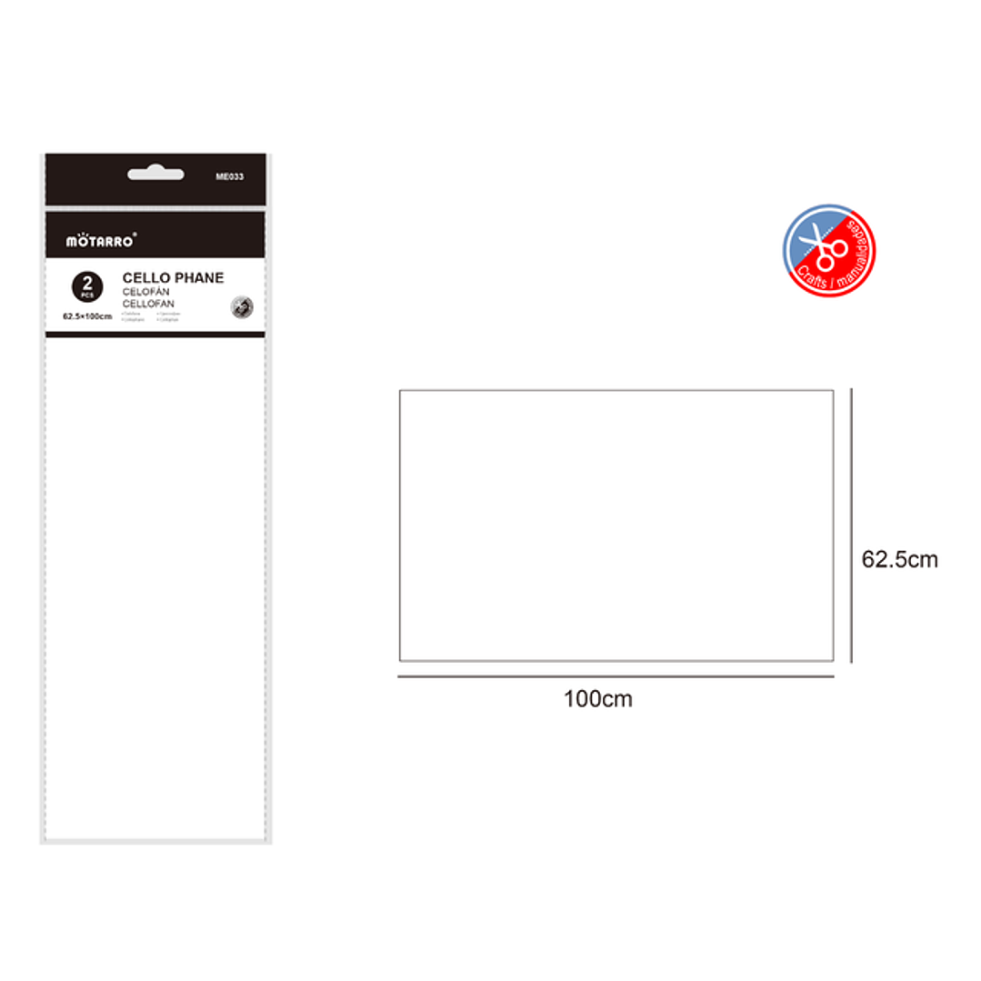 Celofan Blanco Transparente 62.5X100Cm 2Pcs 1