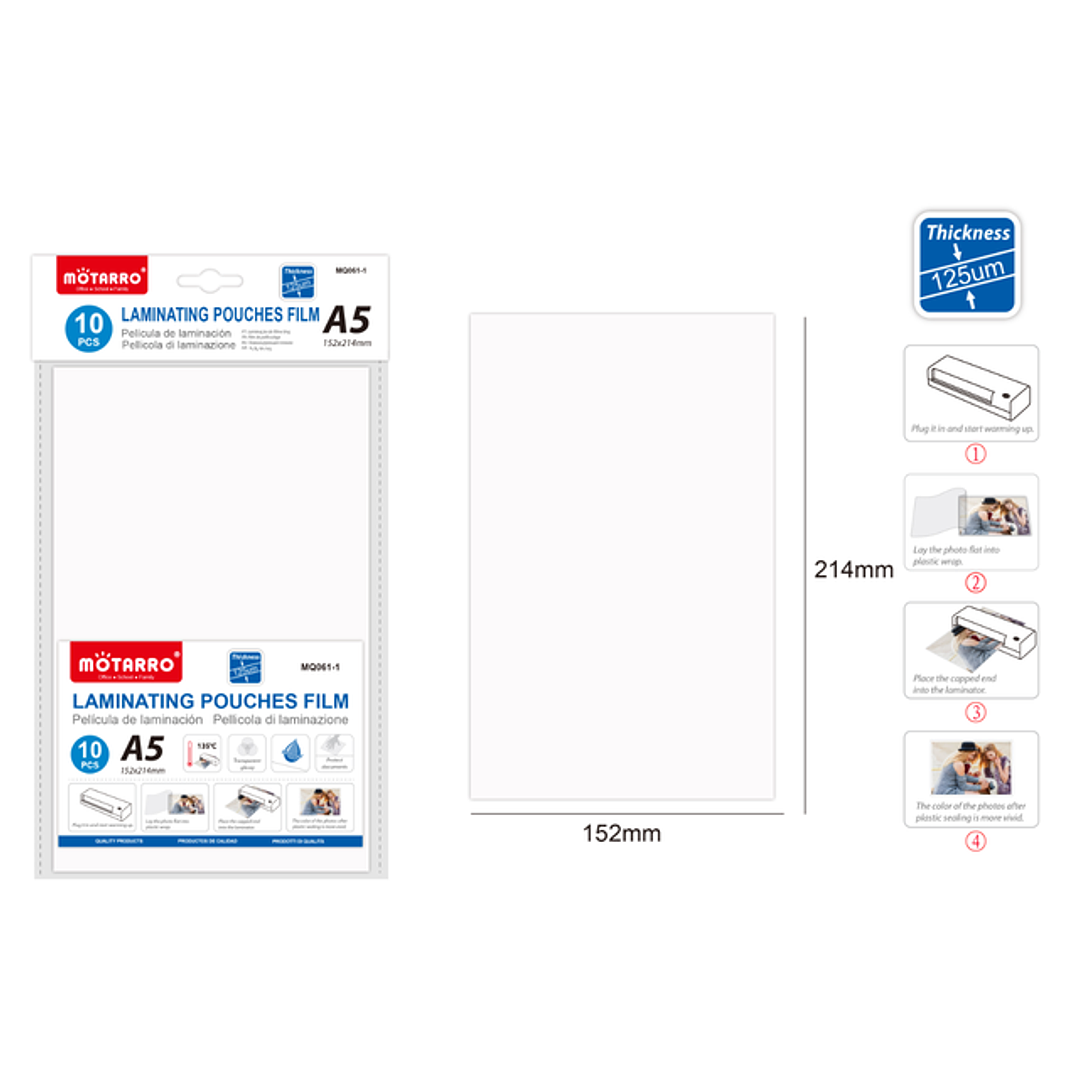 Película De Laminación 21.4x15.2cm  1