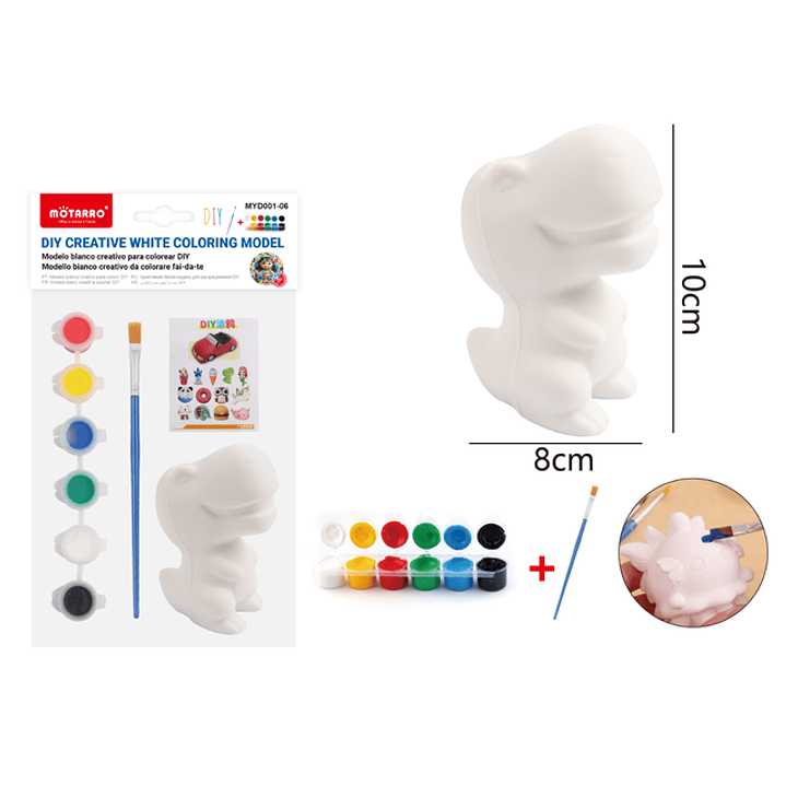 Set Para Pintar Escultura Vinilo Dinosaurio 10x8cm 1