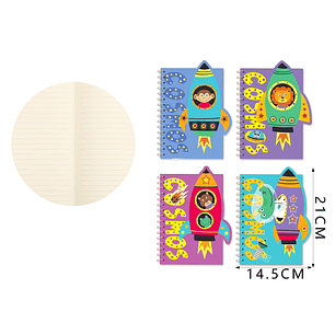 Libreta Espiral Con Forma Nave Espacial 21x14.5cm A5