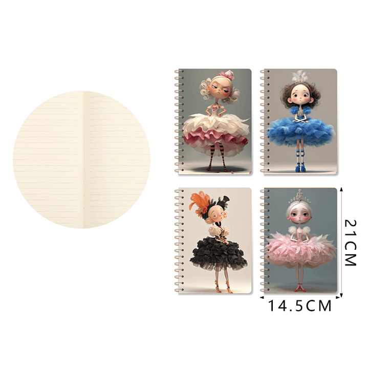 Libreta Espiral Ballet Con Forma 21x14.5cm A5 1