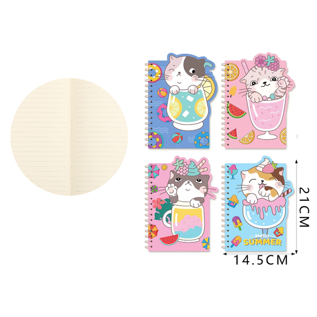 Libreta Espiral Con Forma De Gatito De Bajo Del Agua 21x14.5cm A5 1