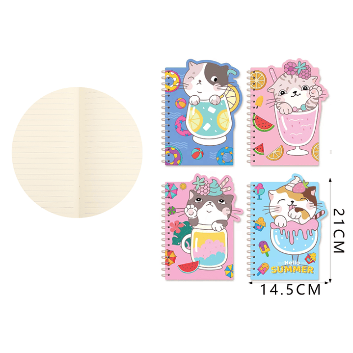 Libreta Espiral Con Forma De Gatito De Bajo Del Agua 21x14.5cm A5 1