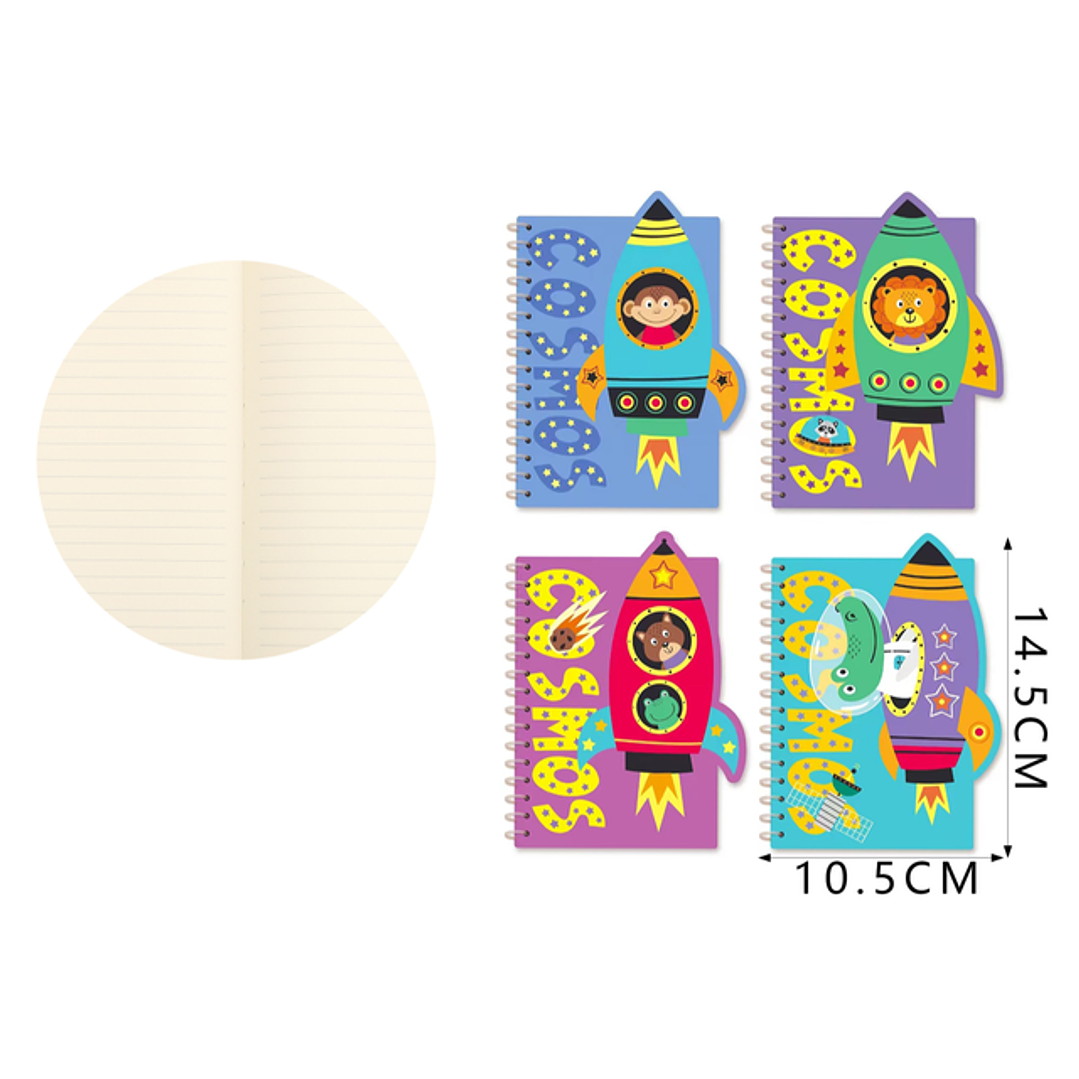 Libreta Espiral Con Forma de Nave Espacial 10.5x14.5cm A6 1