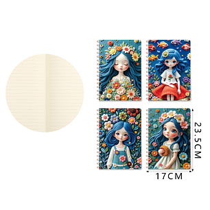 Libreta Espiral Muñeca 23.5x17cm B5