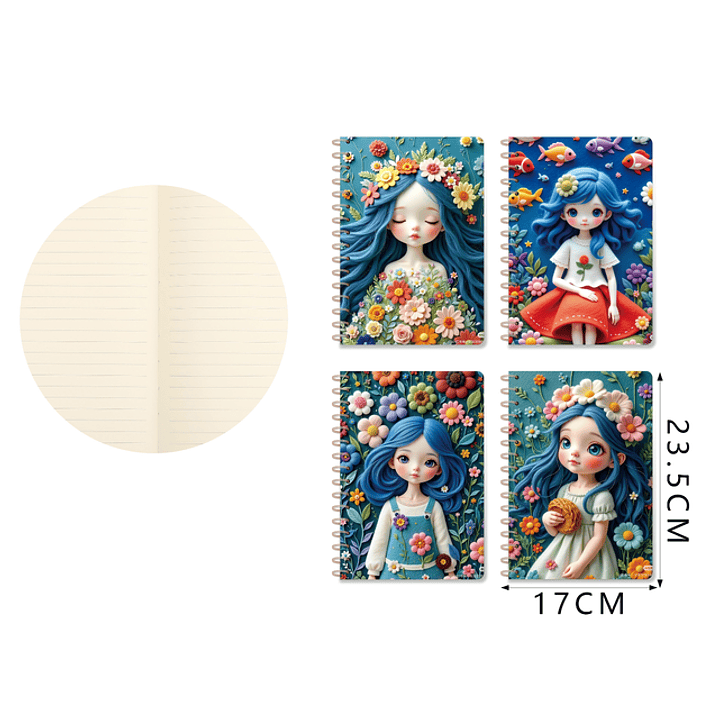 Libreta Espiral Muñeca 23.5x17cm B5 1