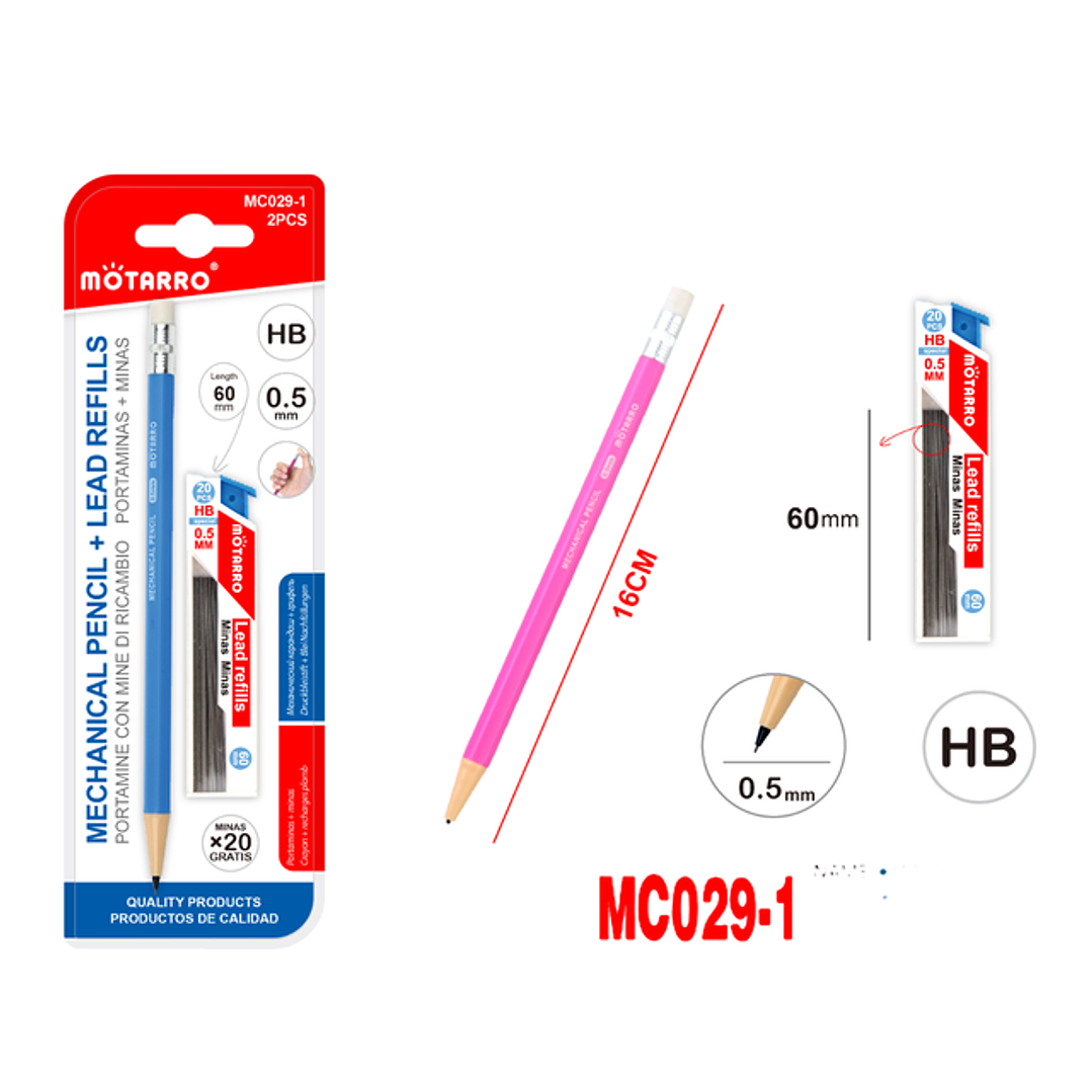 Portaminas + Minas Hb0.5Mm 11.5Cm 1