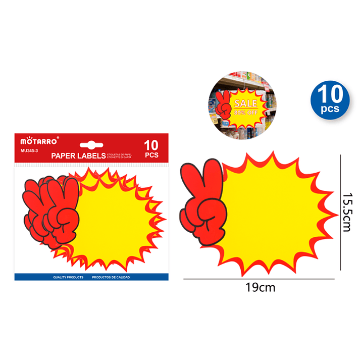 Etiquetas De Precio Yeah 19X15Cm 10Pcs 1