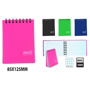 Libreta Espiral Colores 50 Hojas 85X125Mm
