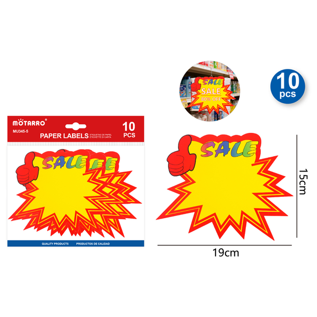Etiquetas De Precio Sale 19X15Cm 10Pcs 1