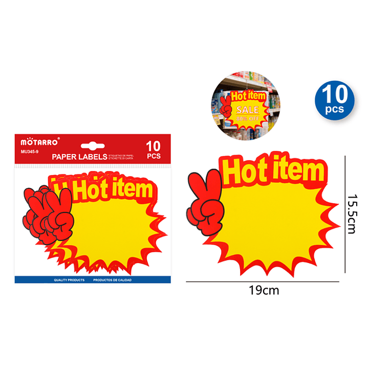 Etiquetas De Precio Hot 19X15Cm 10Pcs 1