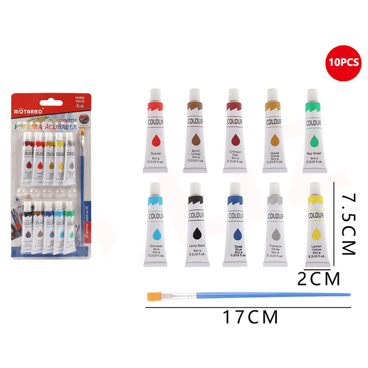 Pintura Gouache 10Pcs 6Ml 1