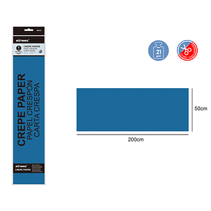 Papel Crepé Azul Cobalto Oscuro 200X50Cm 21G