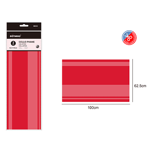 Celofan Rojo 62.5X100Cm 2Pcs