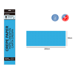 Papel Crepé Azul Francia 50X200Cm 21G