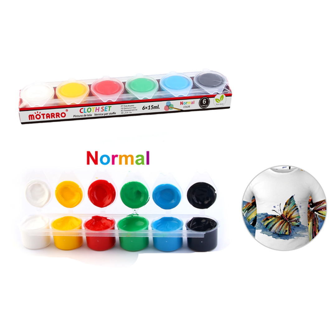 Pintura De Tela Color Normal 6X15Ml 1