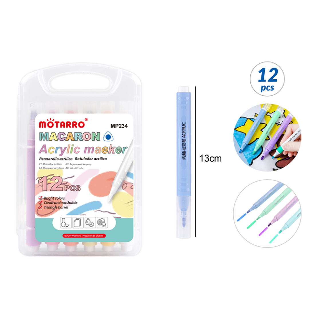 Marcadores Acrilico 13Cm 12Pcs 1