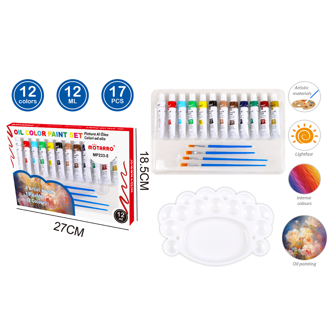Set De Pinturas Oleo 12Ml 12+4+1Pcs 1