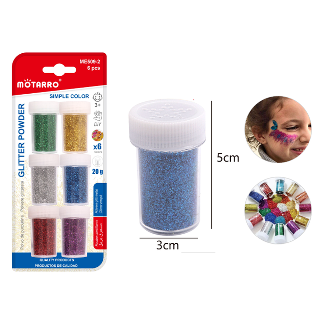 Polvo Glitter 6Pcs 20G 1