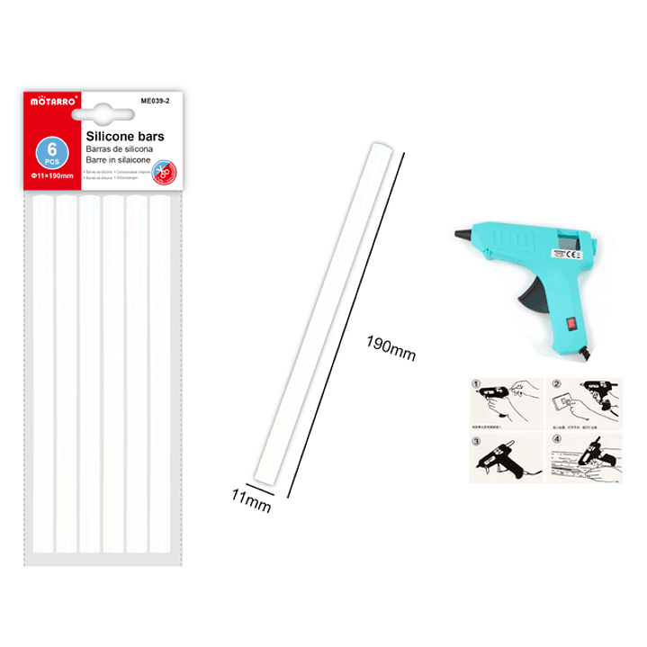 Barras De Silicona 1.1X19Cm 6Pcs 1