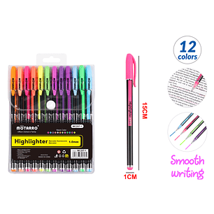 Lápiz Pasta Neón Bolsa PVC 15Cm 12Pcs