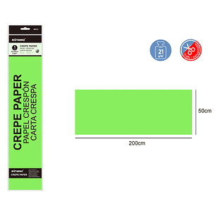 Papel Crepé Verde Claro 200X50Cm 21G