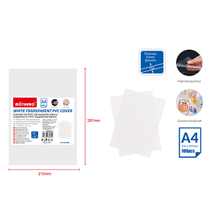 Laminas De PVC Transparente 210X297Mm 100Pcs
