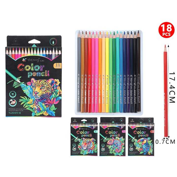 Lapices De Colores 17.4Cm 18Pcs 1