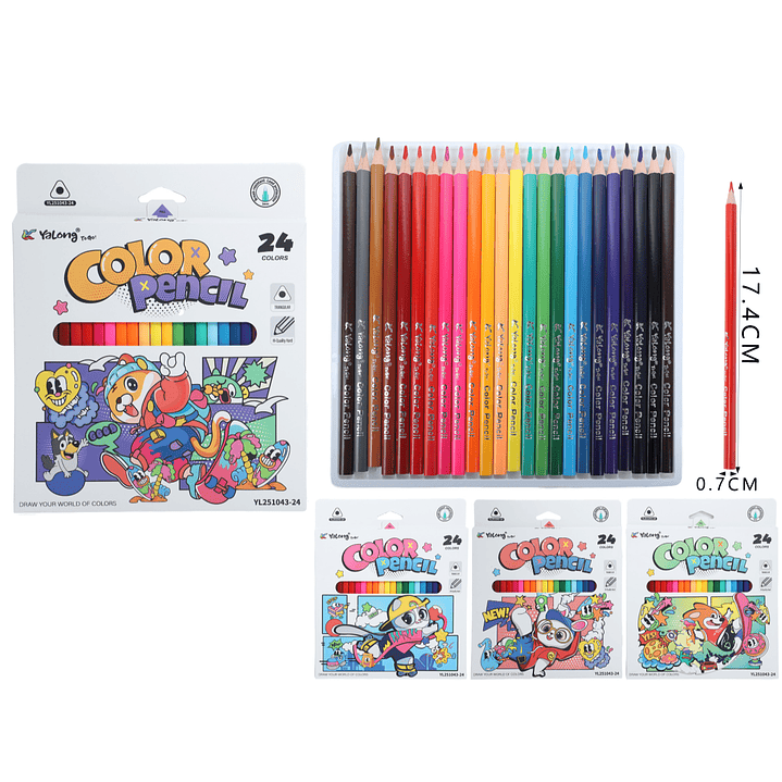 Lapices De Colores 17.4Cm 24Pcs 1