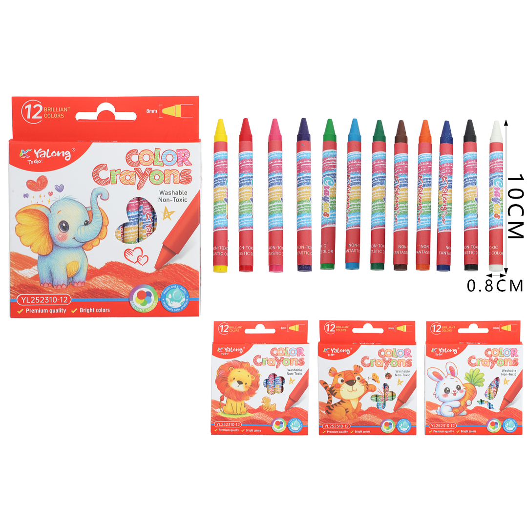 Lapices De Cera 10Cm 12Pcs 1