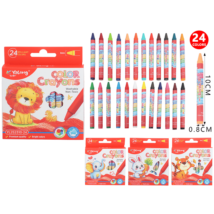 Lapices De Cera 10Cm 24Pcs 1