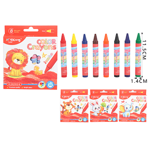 Lapices De Cera 11.5Cm 8Pcs