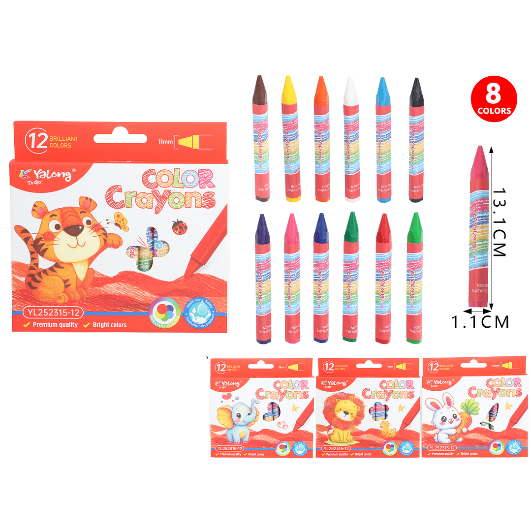 Lapices De Cera 13.1Cm 12Pcs 1