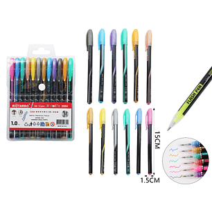 Boligrafos De Colores Metal 15Cm 12Pcs