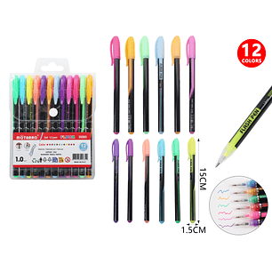 Boligrafos De Colores Flour 15Cm 12Pcs