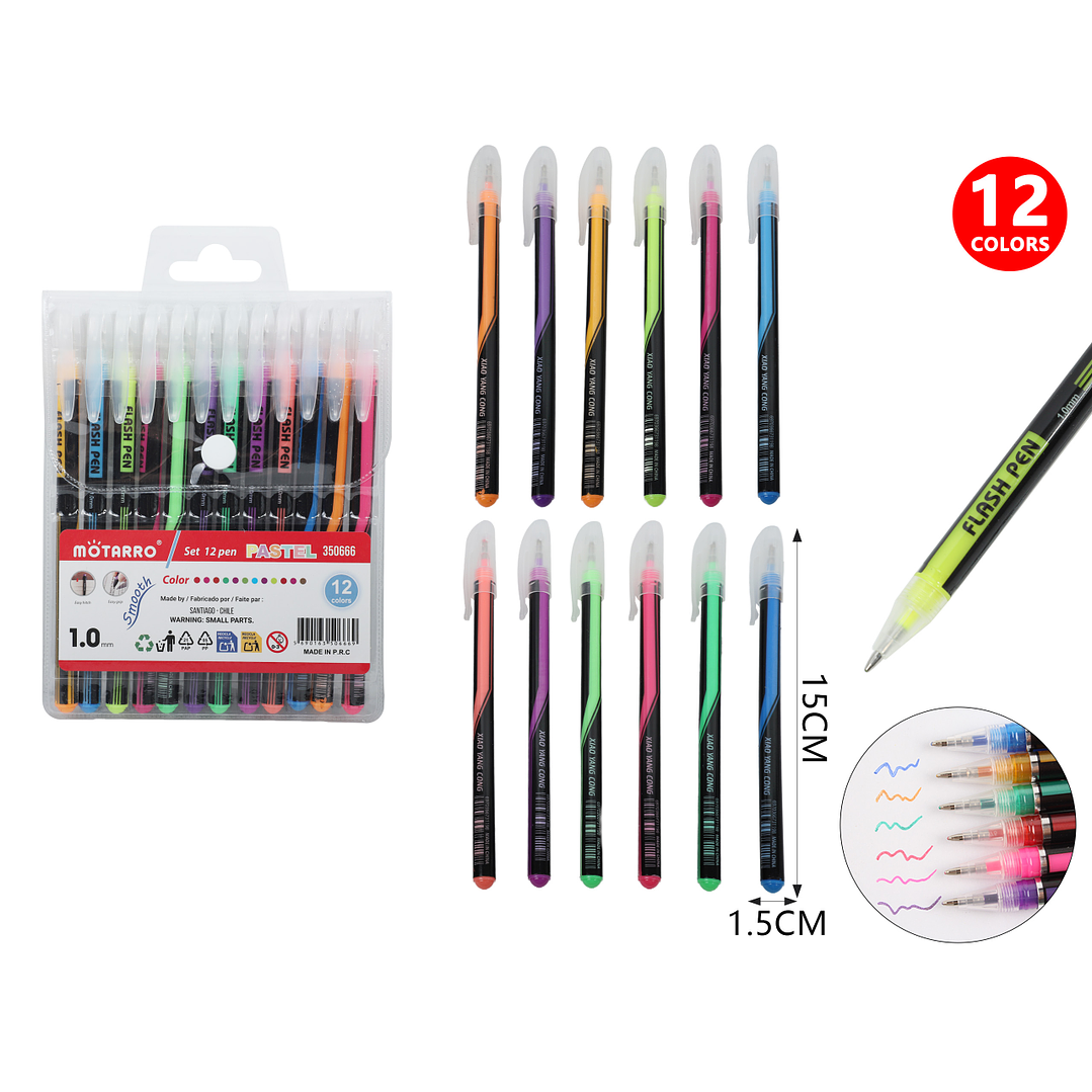 Boligrafos De Colores Pastel 15Cm 12Pcs 1